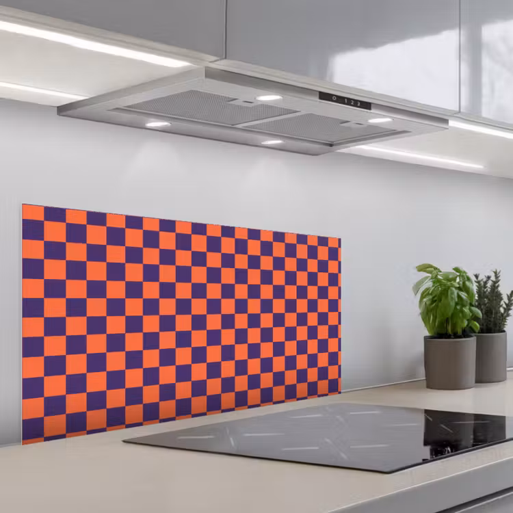 Patroon - Klassiek - Paars keuken achterwand spatscherm middel 899 -3d_schuin