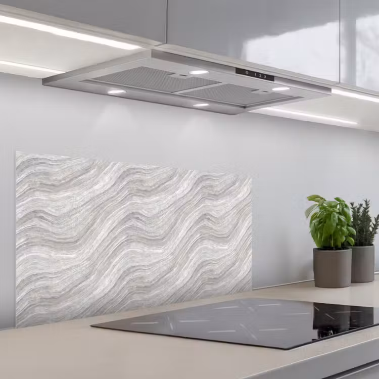 Patroon - Helder - Wit - Grijs keuken achterwand spatscherm middel 899 -3d_schuin