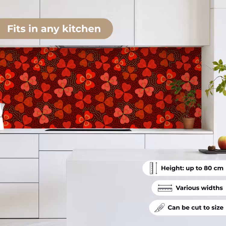 Patroon - Klaver - Rood keuken achterwand 2 middel 871 -sfeer4_UK
