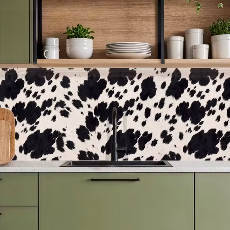 Patroon - Vacht - Zwart - Wit keuken achterwand 2 middel -sfeer3