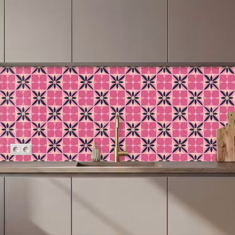 Patroon - Bloemmotief - Meerkleurig keuken achterwand 2 middel 871 zz_3dshopping