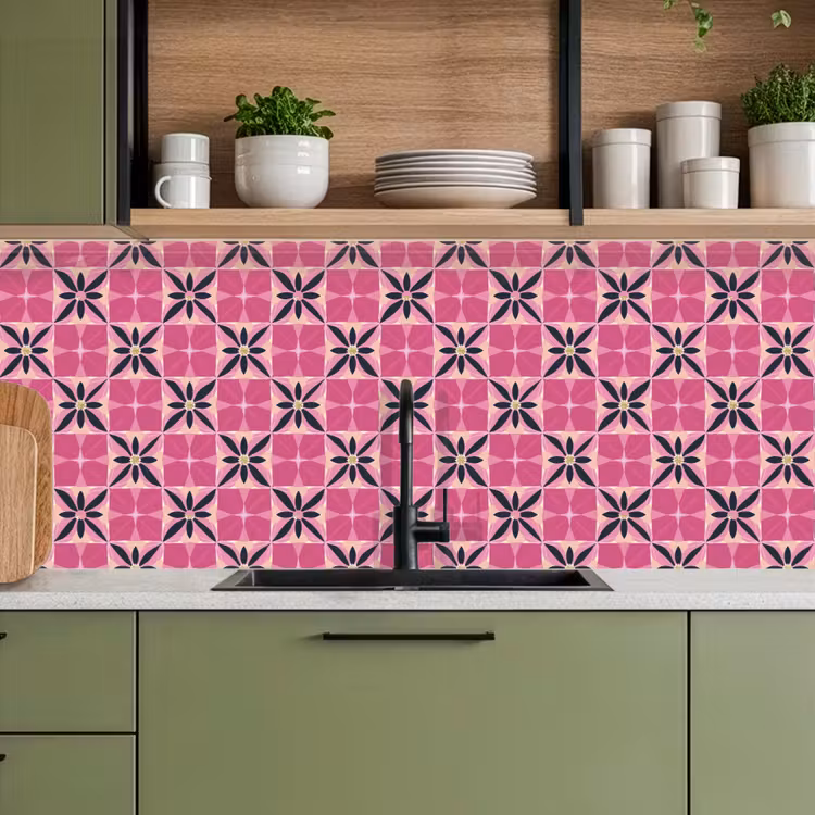 Patroon - Bloemmotief - Meerkleurig keuken achterwand 2 middel 871 -sfeer3
