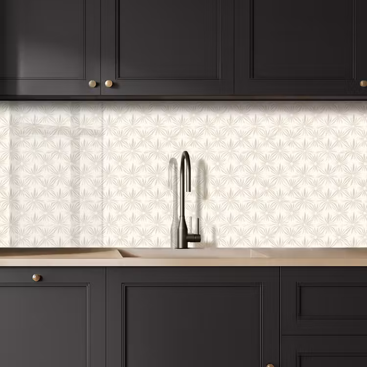 Patroon - Bloemen - Beige keuken achterwand 2 middel 871 -sfeer1