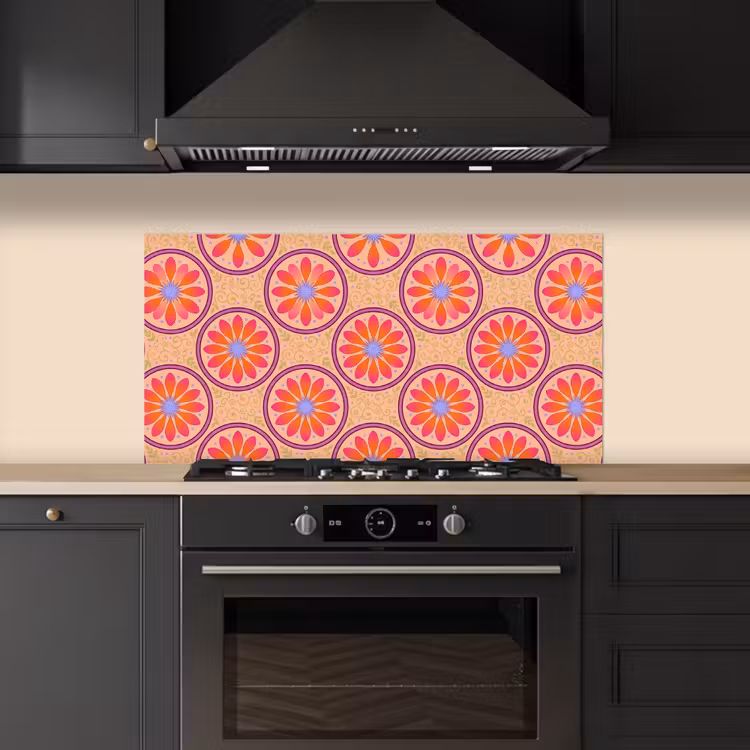 Patroon - Bloemen - Decoratief - Kleurrijk - Modern keuken achterwand spatscherm middel -sfeer1