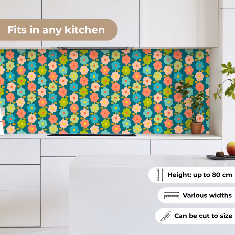 Patroon - Bloemen - Retro - Jaren 70 keuken achterwand 2 middel 871 -sfeer4_UK