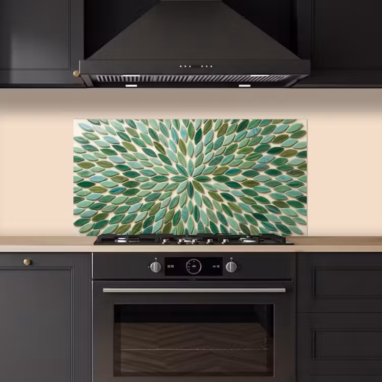 Patroon - Blad - Groen - Abstract keuken achterwand spatscherm middel -sfeer1