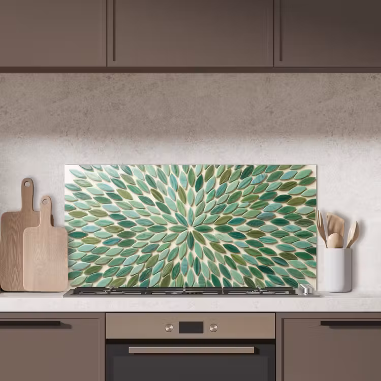 Patroon - Blad - Groen - Abstract keuken achterwand spatscherm middel -sfeer2