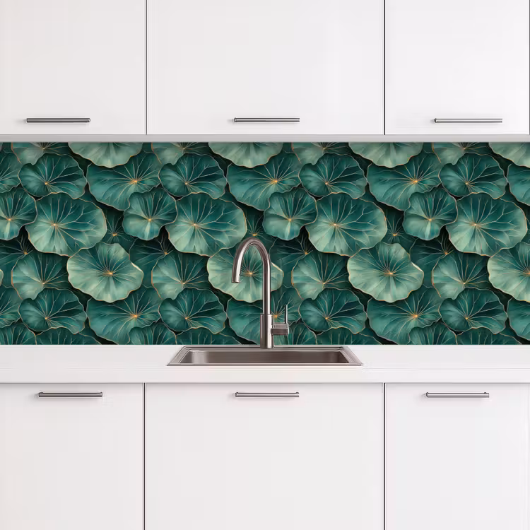 Patroon - Bladeren - Groen keuken achterwand 2 groot 857 -3d