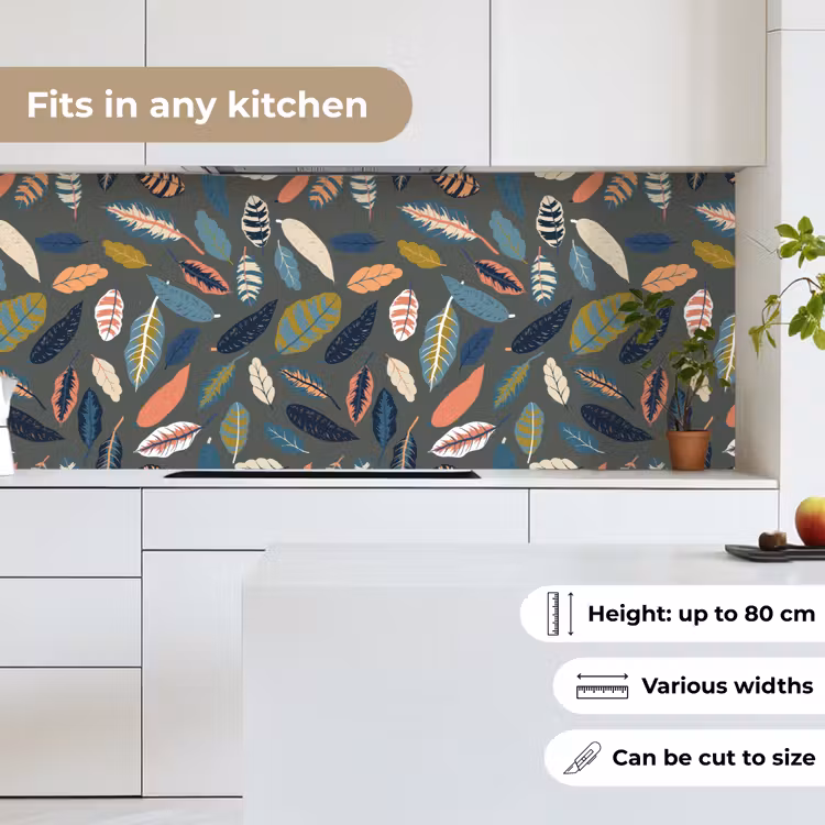 Patroon - Blaadjes - Pastel keuken achterwand 2 middel 871 -sfeer4_UK