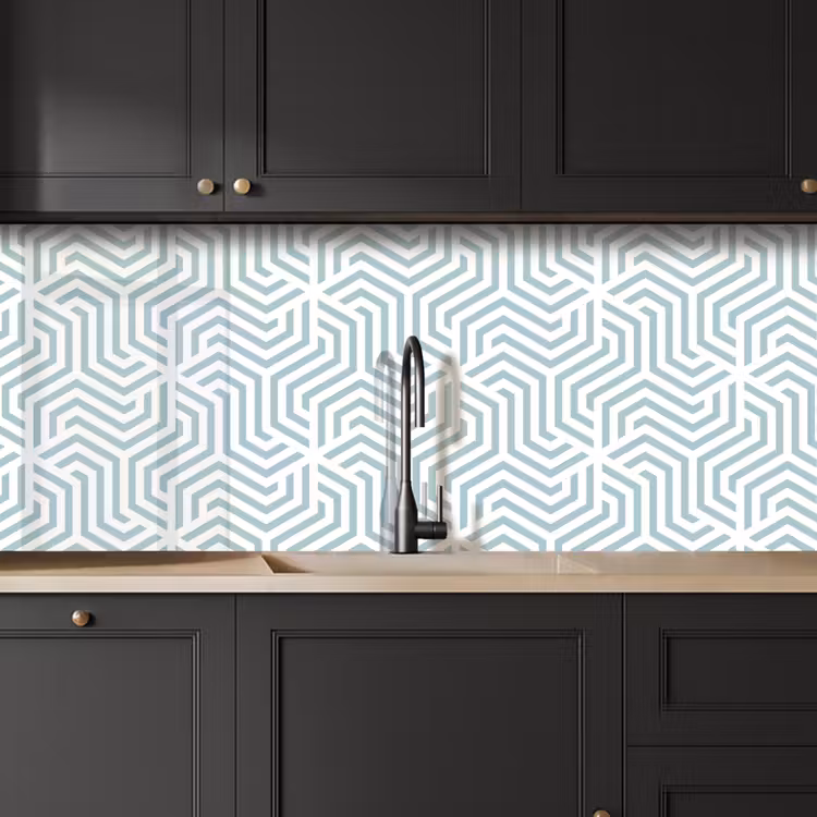 Patroon - Lijn - Design - Groen keuken achterwand 2 middel 871 -sfeer1