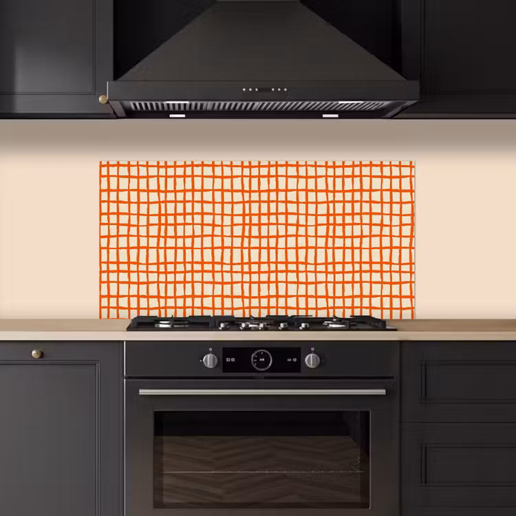 Patroon - Lijnen - Oranje keuken achterwand spatscherm middel 899 -sfeer1