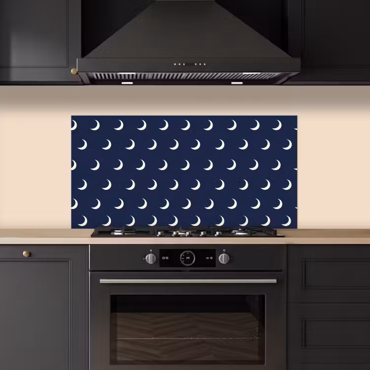 Patroon - Manen - Blauw keuken achterwand spatscherm middel 899 -sfeer1