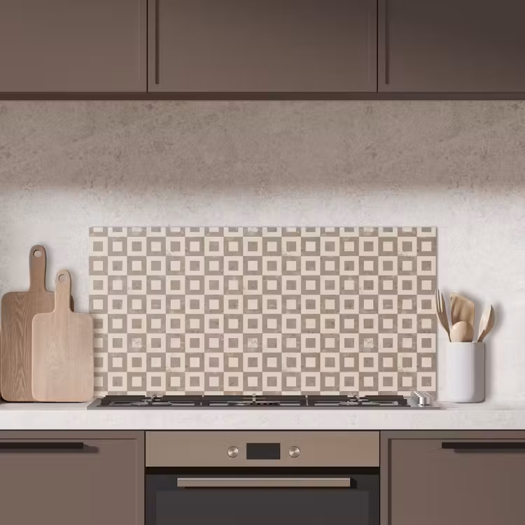 Patroon - Marmer - Beige keuken achterwand spatscherm middel 899 -sfeer2