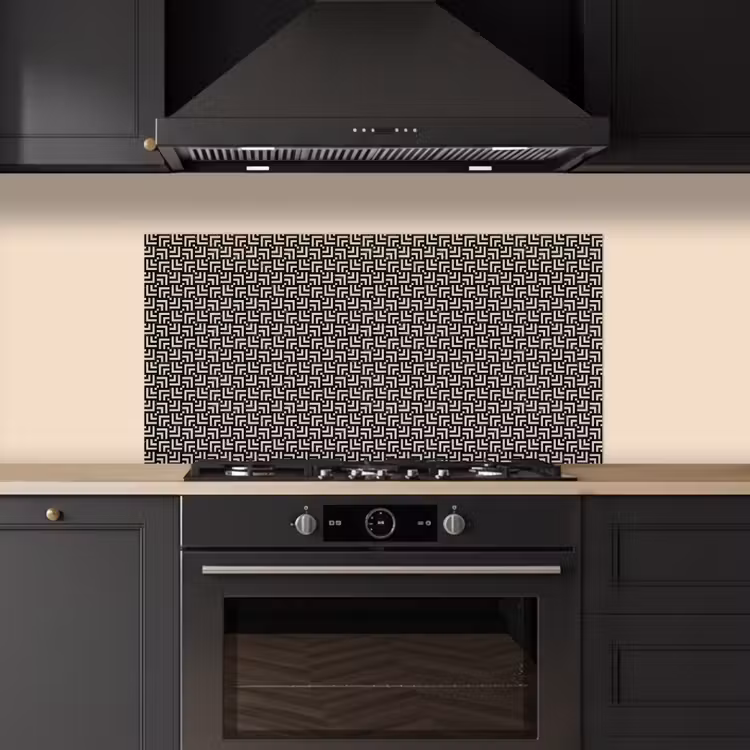 Patroon - Marmer - Zwart keuken achterwand spatscherm middel 899 -sfeer1