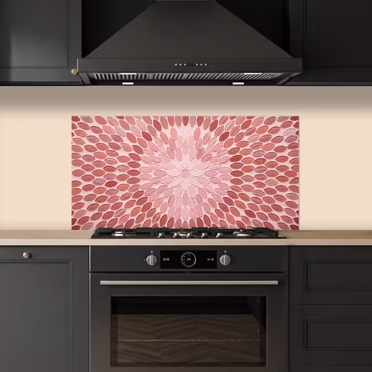 Patroon - Mozaïek - Ovaal - Abstract - Roze keuken achterwand spatscherm middel -sfeer1
