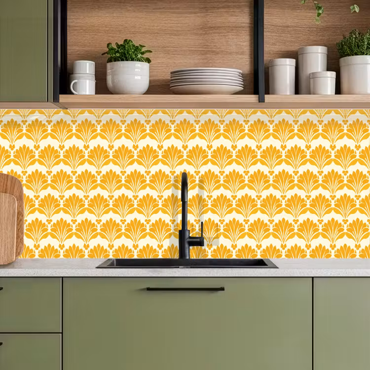 Patroon - Motief - Geel keuken achterwand 2 middel 871 -sfeer3