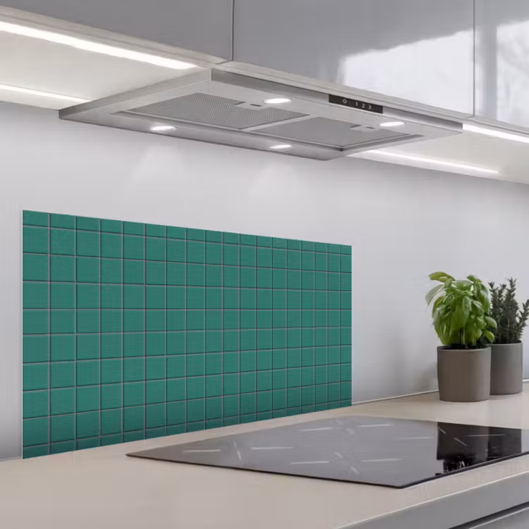 Patroon - Patroon - Smaragd keuken achterwand spatscherm middel 899 -3d_schuin