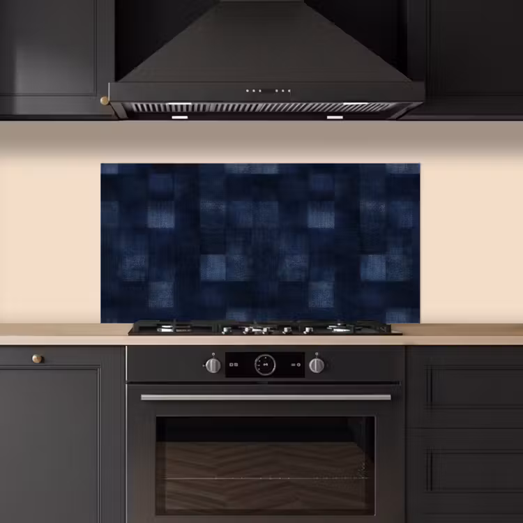 Patroon - Ruit - Marineblauw keuken achterwand spatscherm middel 899 -sfeer1
