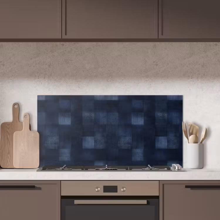 Patroon - Ruit - Marineblauw keuken achterwand spatscherm middel 899 -sfeer2