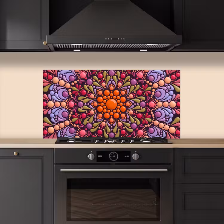 Patroon - Stippen - Abstract - Modern - Kleurrijk keuken achterwand spatscherm middel -sfeer1