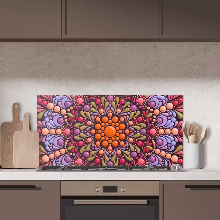 Patroon - Stippen - Abstract - Modern - Kleurrijk keuken achterwand spatscherm middel -sfeer2