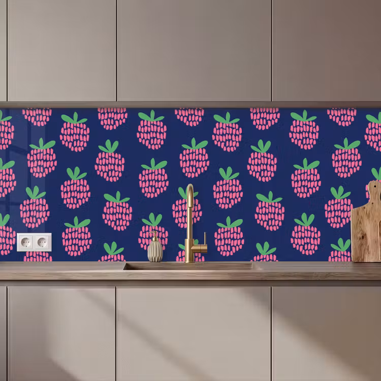 Patroon - Framboos - Retro keuken achterwand 2 middel 871 zz_3dshopping