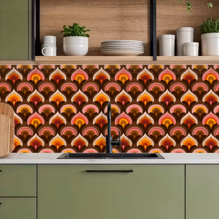 Patroon - Retro - Kleurrijk keuken achterwand 2 middel 871 -sfeer3