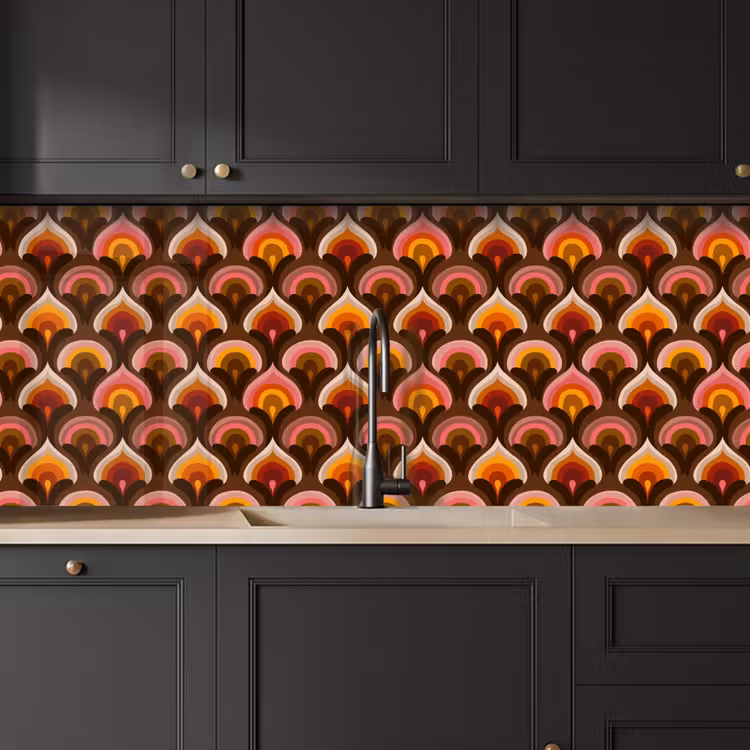 Patroon - Retro - Kleurrijk keuken achterwand 2 middel 871 -sfeer1