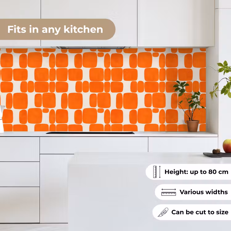 Patroon - Retro - Oranje keuken achterwand 2 middel 871 -sfeer4_UK
