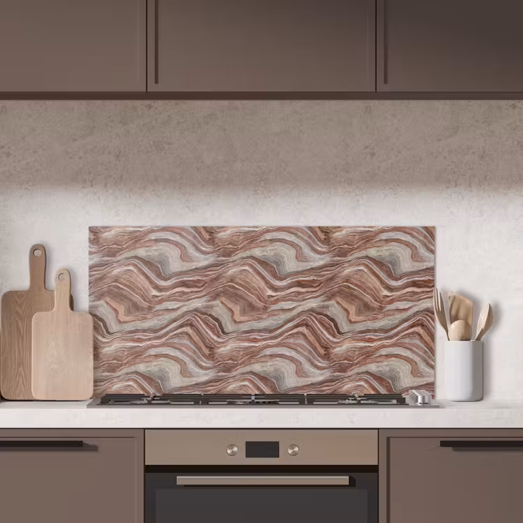 Patroon - Zandsteen - Travertijn keuken achterwand spatscherm middel 899 -sfeer2