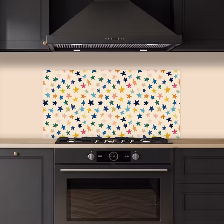Patroon - Sterren - Kleurrijk keuken achterwand spatscherm middel 899 -sfeer1