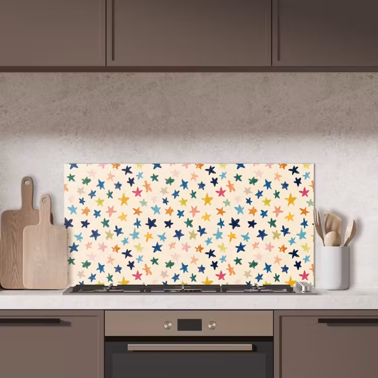 Patroon - Sterren - Kleurrijk keuken achterwand spatscherm middel 899 -sfeer2