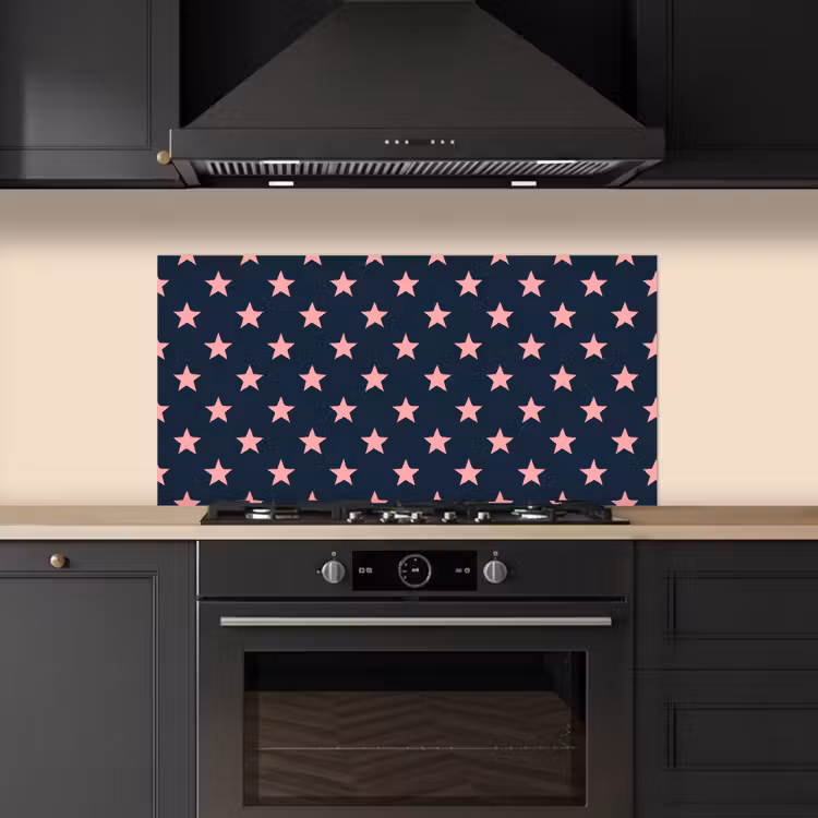 Patroon - Sterren - Roze keuken achterwand spatscherm middel 899 -sfeer1
