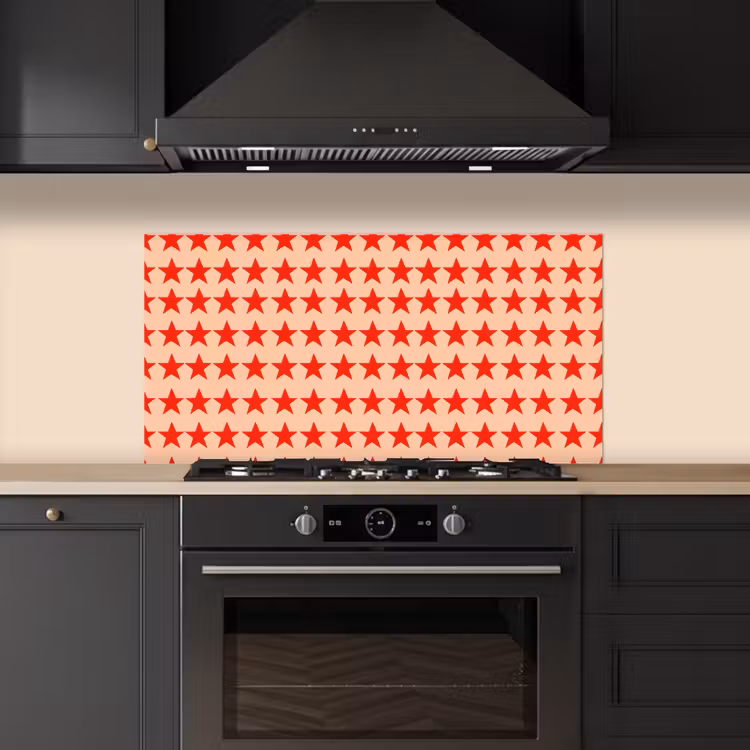Patroon - Sterren - Rood keuken achterwand spatscherm middel 899 -sfeer1