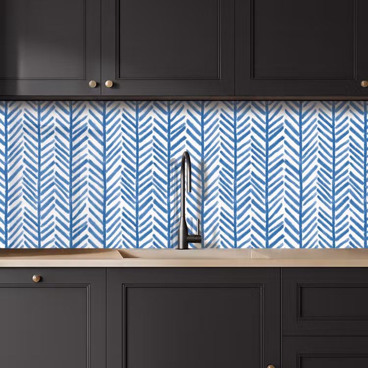 Patroon - Streep - Blauw keuken achterwand 2 middel 871 -sfeer1