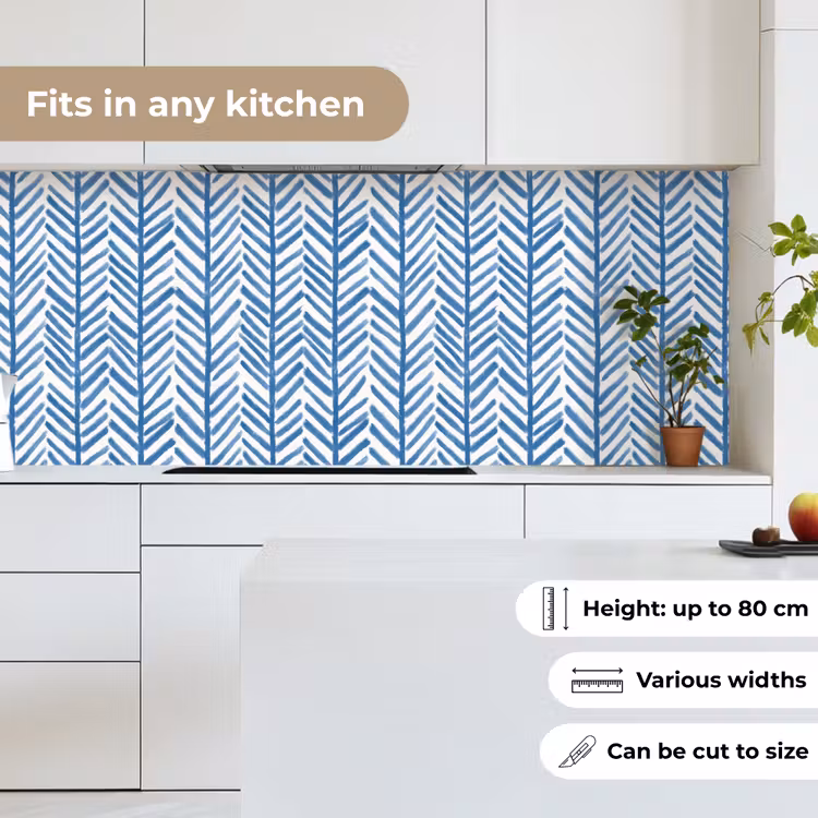Patroon - Streep - Blauw keuken achterwand 2 middel 871 -sfeer4_UK