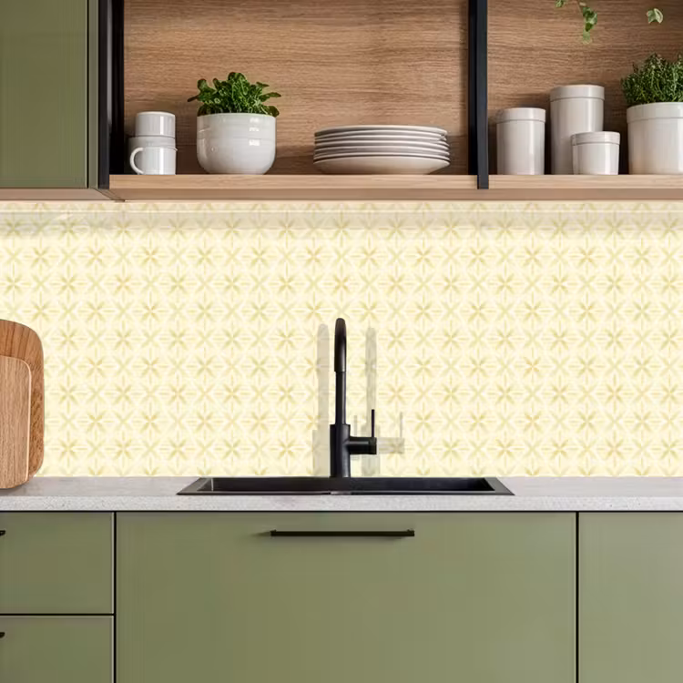 Patroon - Subtiel - Geel keuken achterwand 2 middel 871 -sfeer3