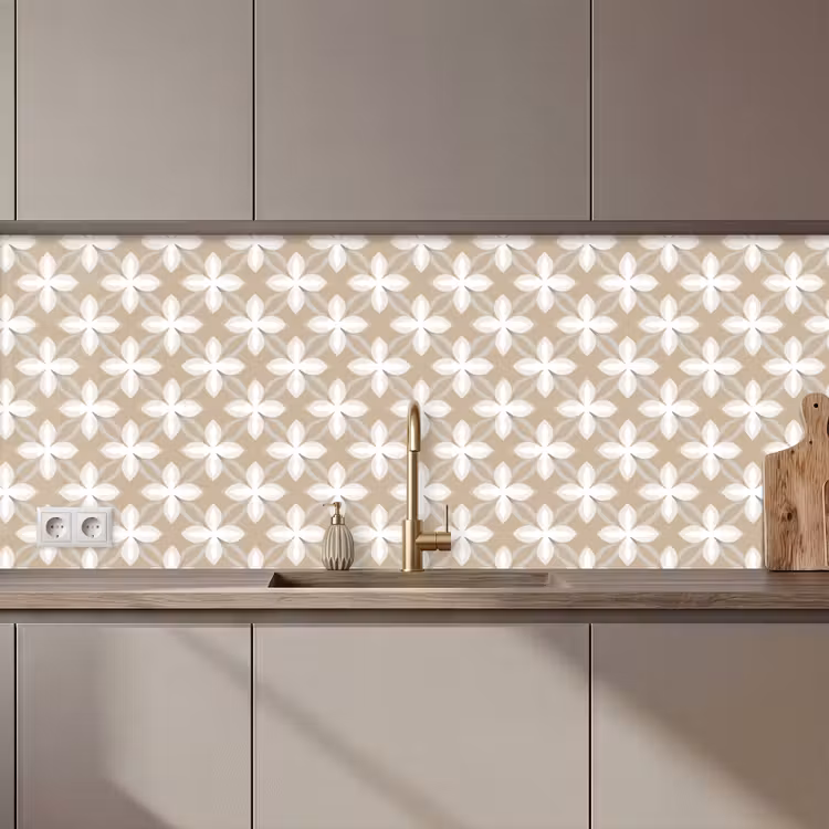 Patroon - Symmetrisch - Beige keuken achterwand 2 middel 871 zz_3dshopping