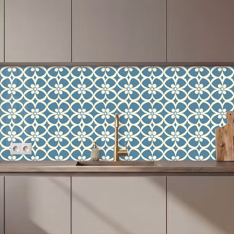 Patroon - Symmetrisch - Blauw keuken achterwand 2 middel 871 zz_3dshopping