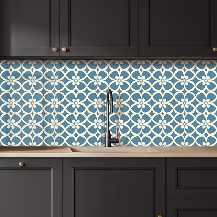 Patroon - Symmetrisch - Blauw keuken achterwand 2 middel 871 -sfeer1