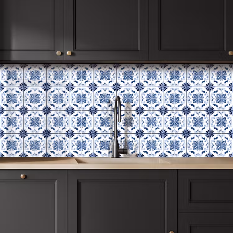 Patroon - Tegel - Blauw keuken achterwand 2 middel 871 -sfeer1