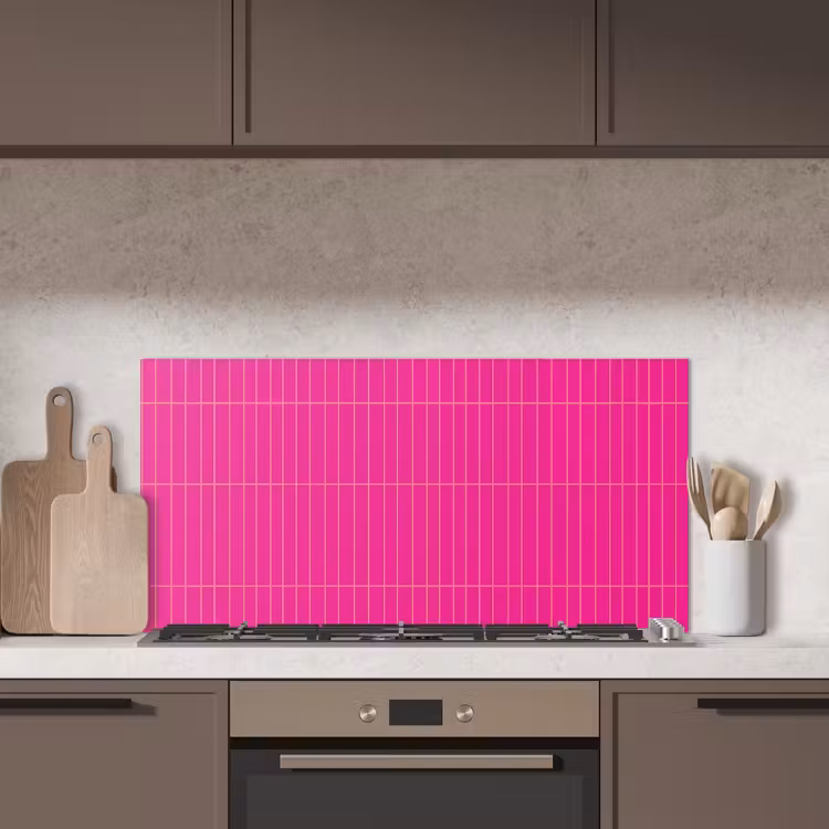 Patroon - Tegel - Magenta - Roze keuken achterwand spatscherm middel 899 -sfeer2