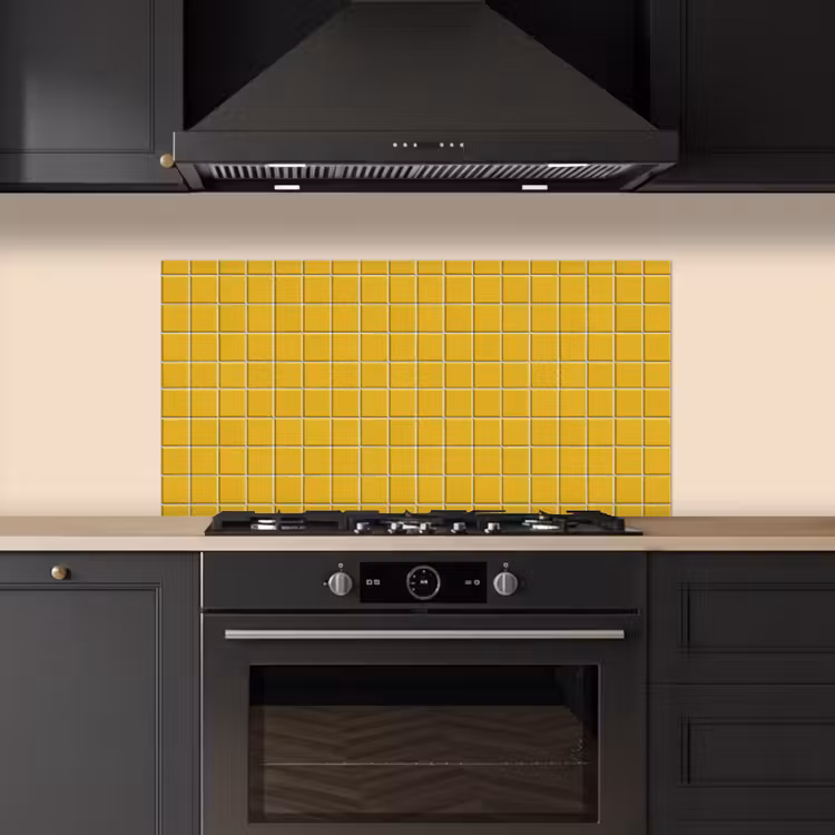 Patroon - Tegel - Okergeel keuken achterwand spatscherm middel 899 -sfeer1