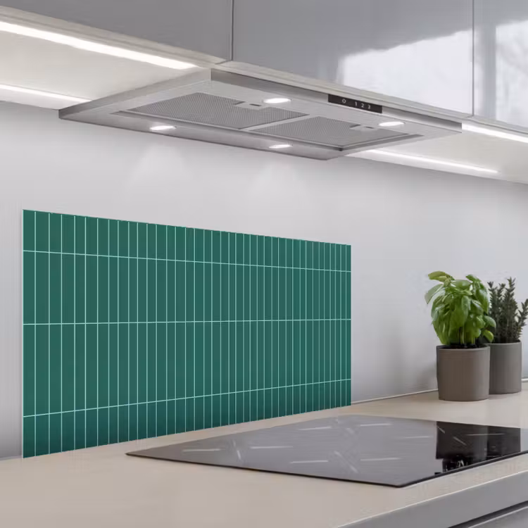Patroon - Tegel - Saliegroen keuken achterwand spatscherm middel 899 -3d_schuin