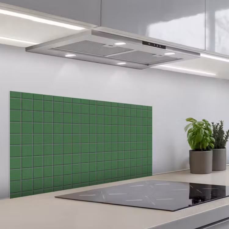 Patroon - Tegels - Groen keuken achterwand spatscherm middel 899 -3d_schuin