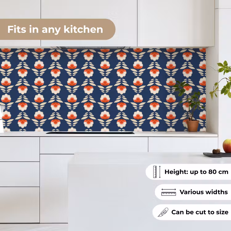 Patronen - Abstract - Bloemen keuken achterwand 2 middel 871 -sfeer4_UK