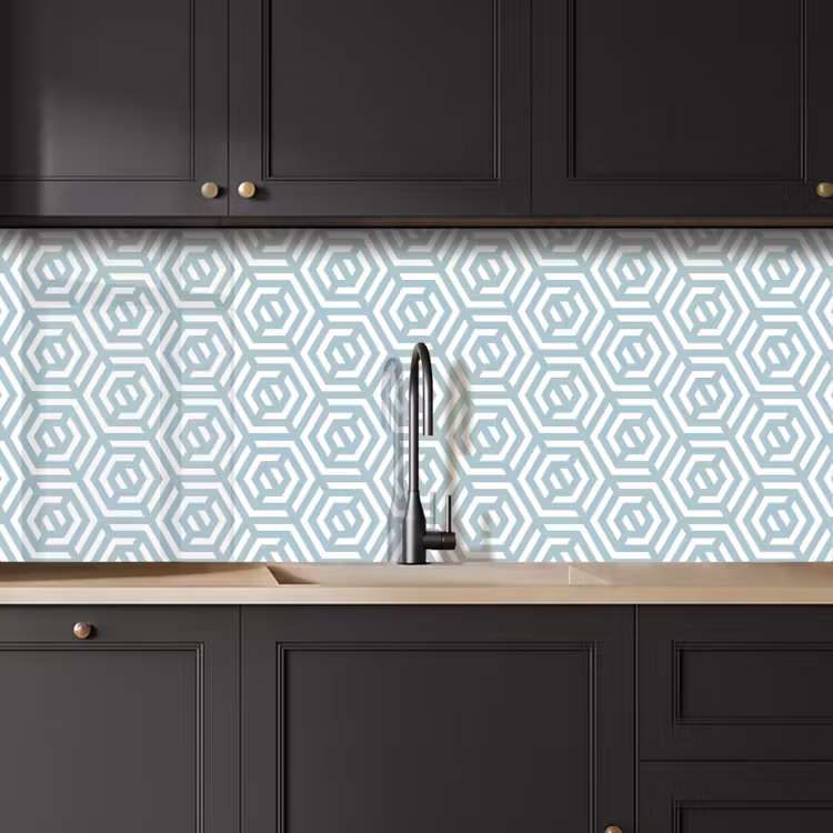 Patronen - Abstract - Groen - Geometrie keuken achterwand 2 middel 871 -sfeer1