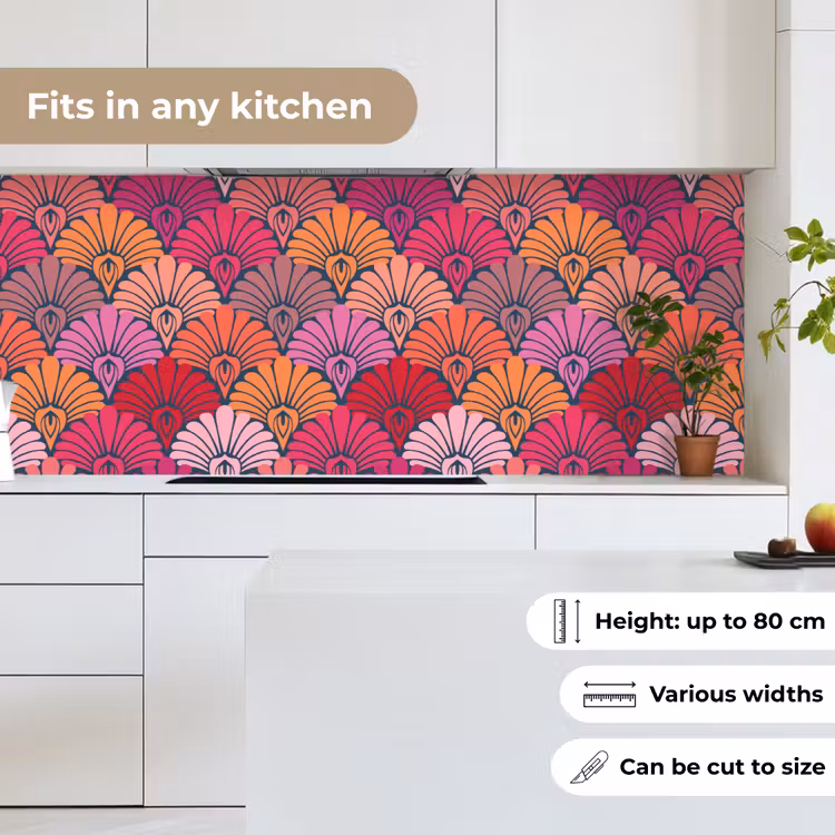 Patronen - Art Deco - Roze - Bloemen keuken achterwand 2 middel 871 -sfeer4_UK