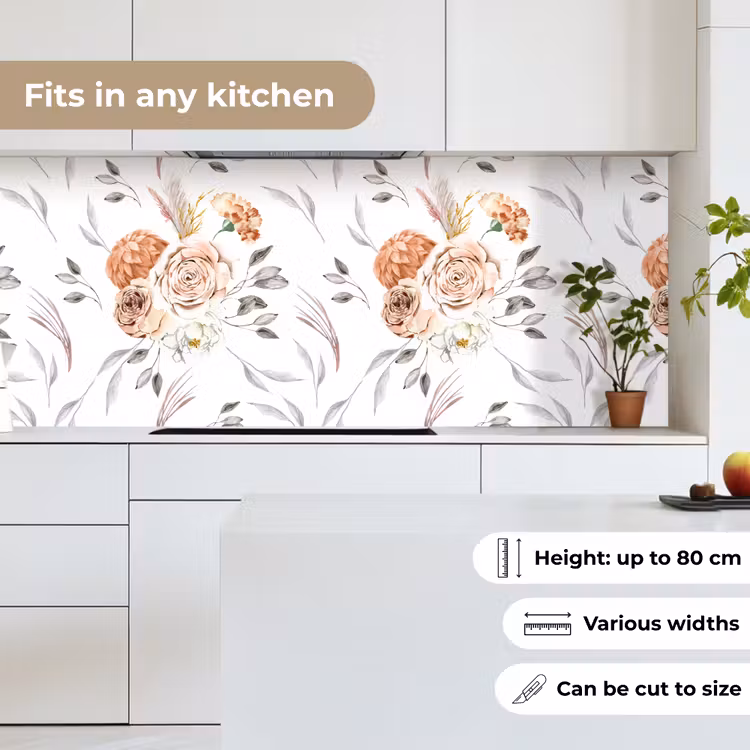 Patronen - Bloemen - Roos - Wit keuken achterwand 2 middel 871 -sfeer4_UK