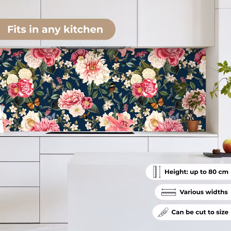 Patronen - Roos - Bladeren keuken achterwand 2 middel 871 -sfeer4_UK